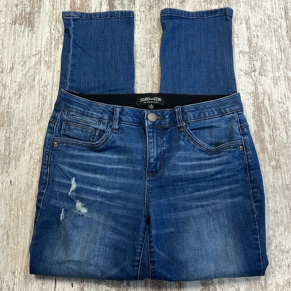 Mac and Me Denim - Mac and Me You Are So Loved Distressed Straight Leg Jeans Size 6